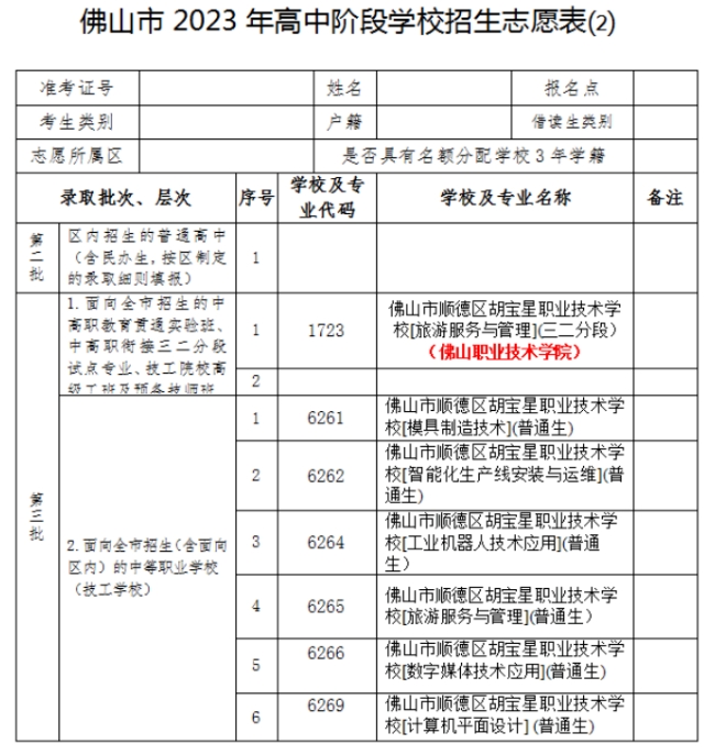 佛山市順德區胡寶星職業技術學校中考志愿填報指南