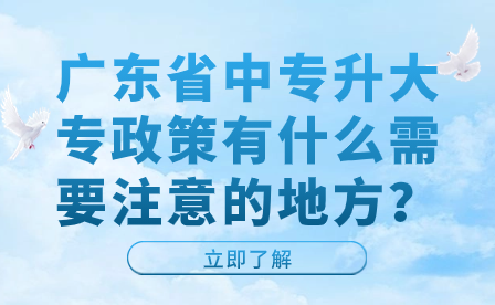 廣東省中專升大專政策有什么需要注意的地方？