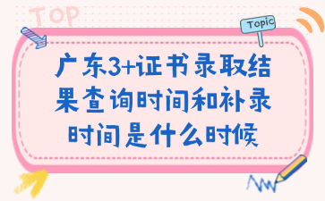 廣東3+證書錄取結(jié)果查詢時間